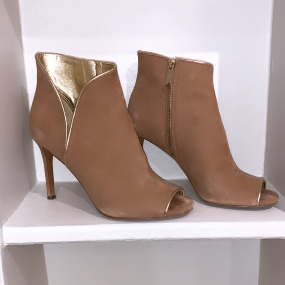 MICHAEL KORS Booties | Tan & Gold - Size 8.5